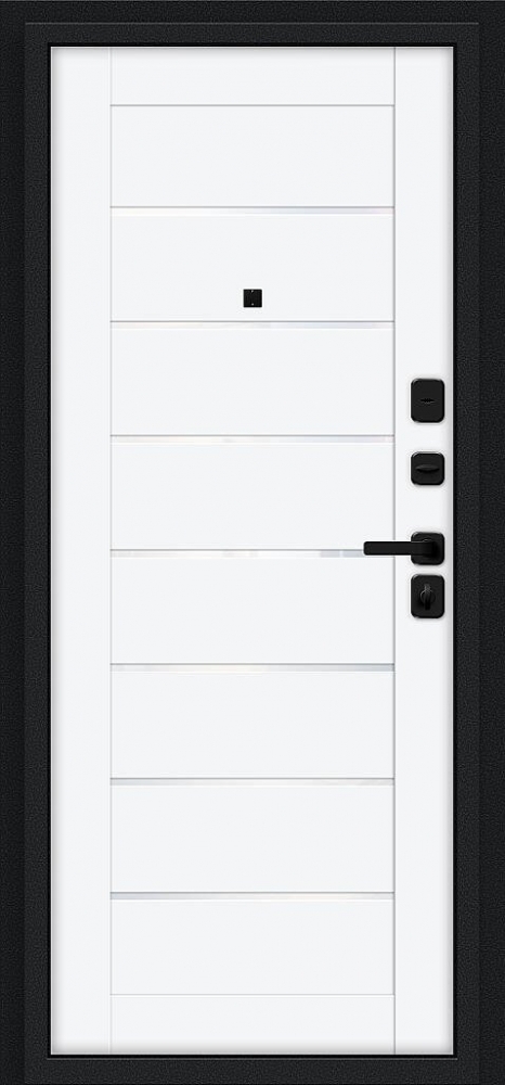 Товар Дверь Техно/SBlack Букле черное/White Silk BR6200