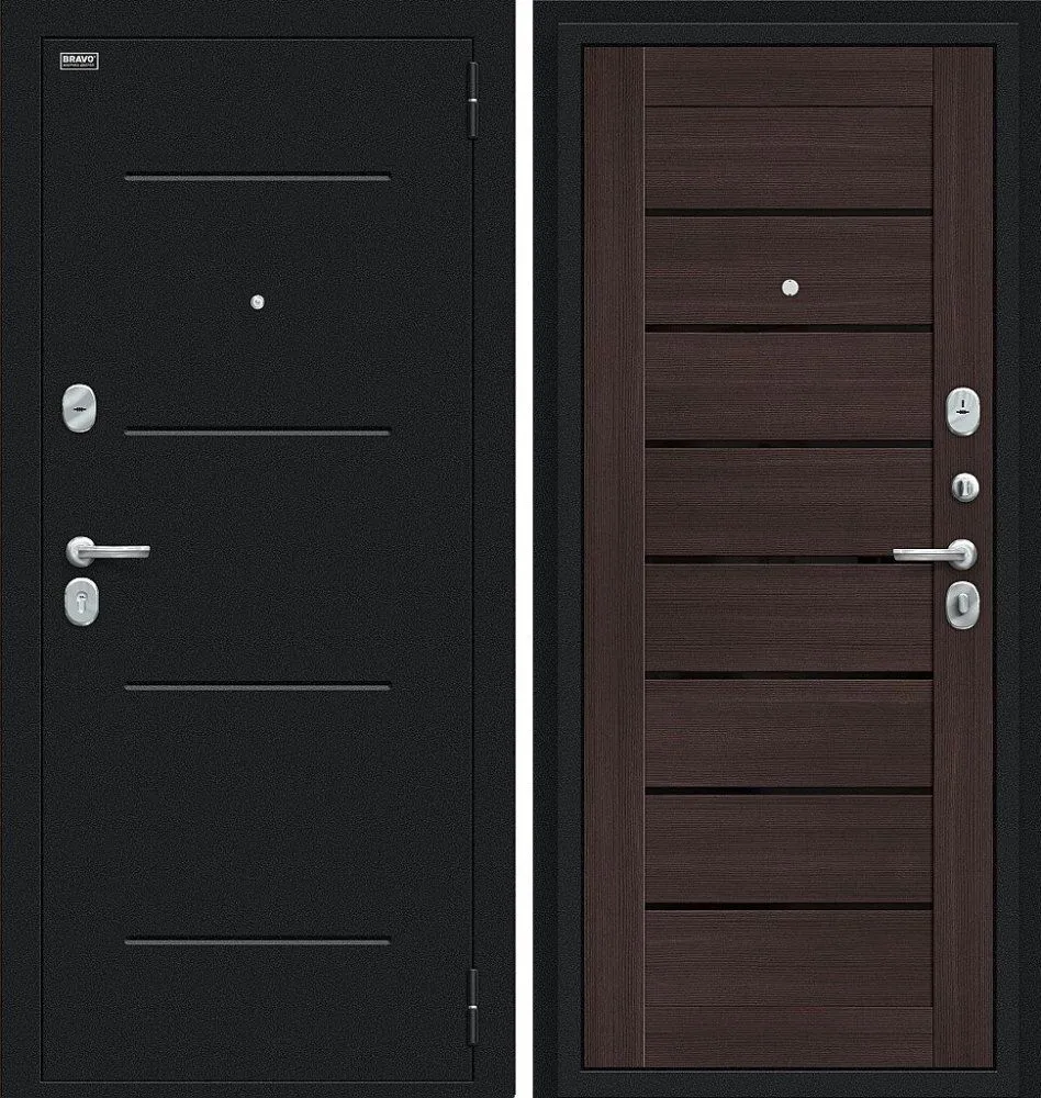 Фото Дверь Браво Техно Букле черное/Wenge Veralinga DIS006761
