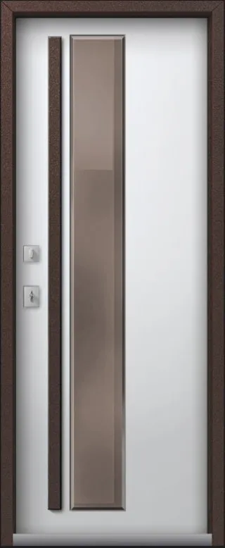 Товар Дверь Термо Premium 4 Шоколад Муар - Кашемир Белый мех.защелка DIS007386