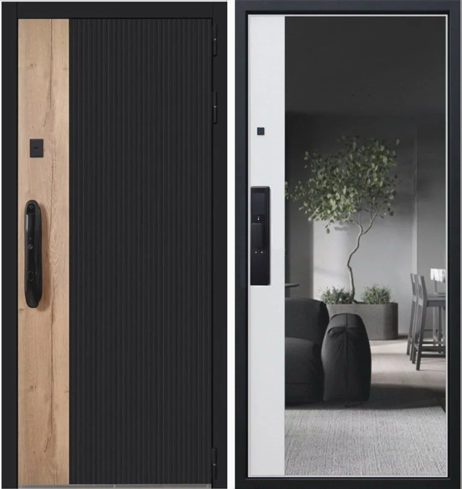 Дверь Конструктор» с зеркалом и  биометрическим замком Smart lock DZ 888 DIS007242